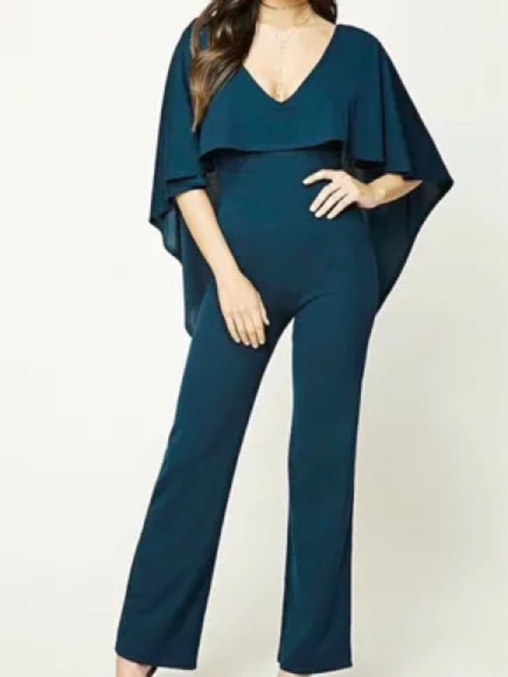 Dramatic Forever 21 Cape Jumpsuit | Formal Wedding Guest Size Small
